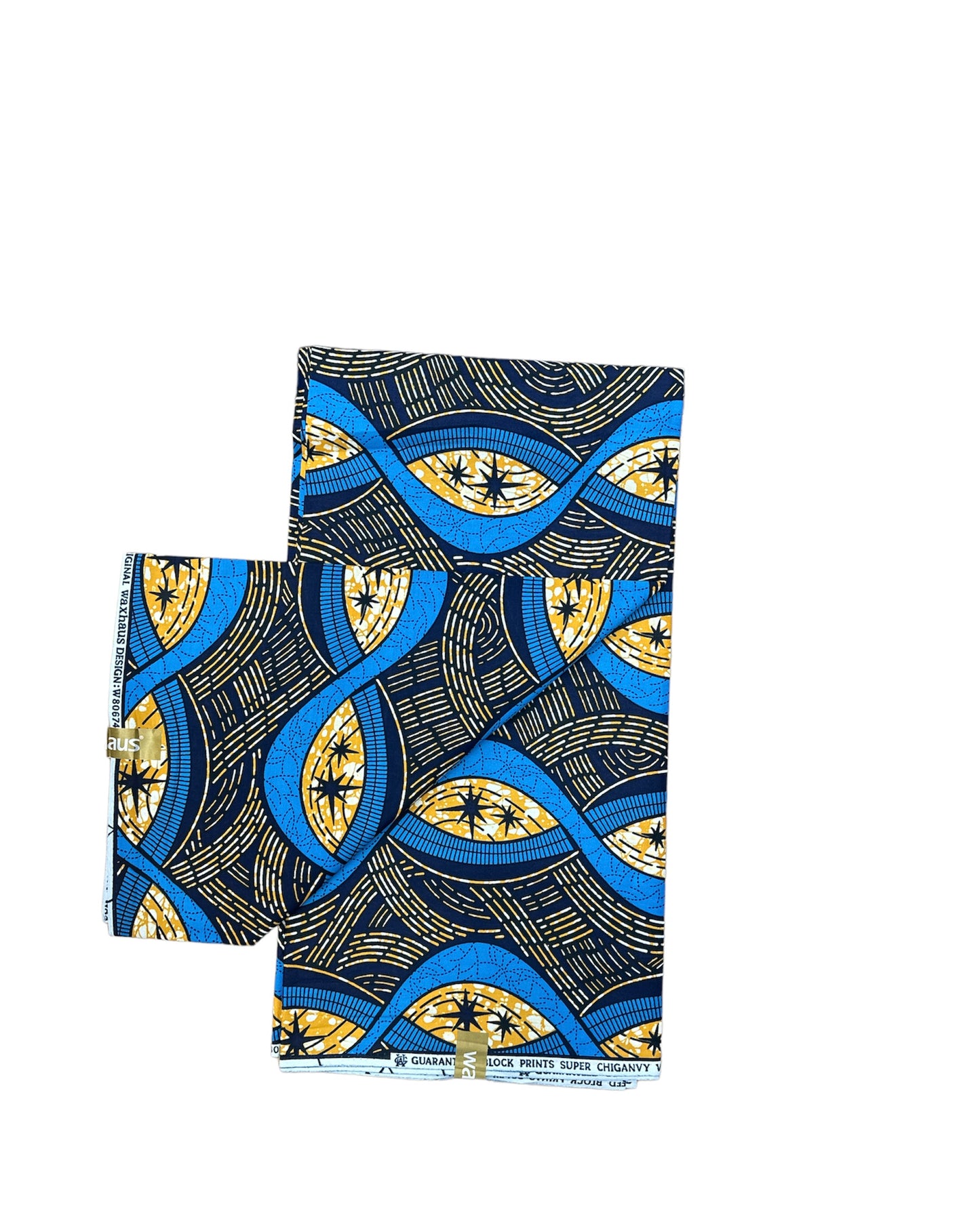 chiganvy tissu africain a motif bleu orange