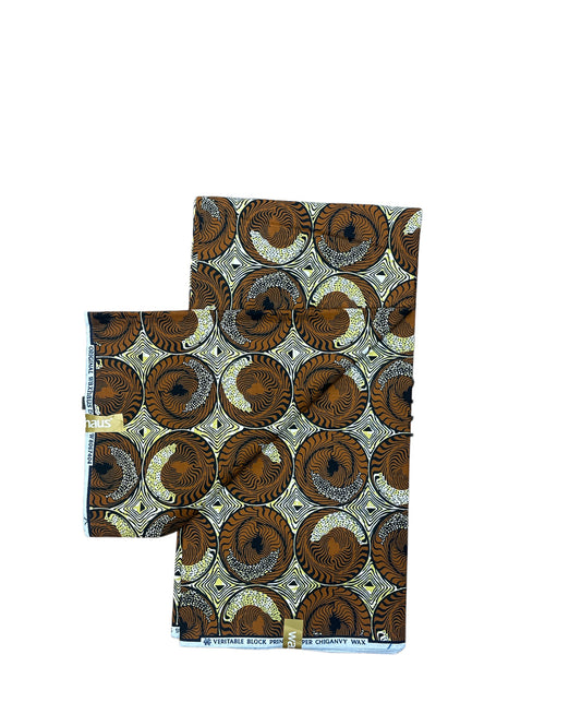 chiganvy tissu africain motif marron